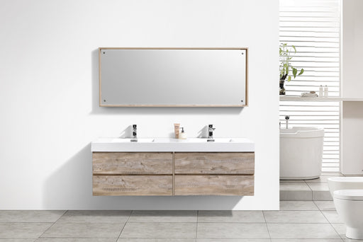 KubeBath | Bliss 72" Double Sink Nature Wood Wall Mount Modern Bathroom Vanity KubeBath - Vanities KubeBath   
