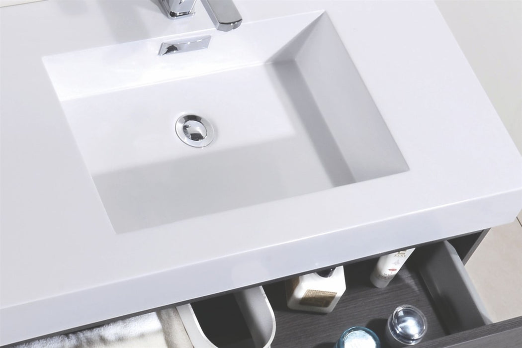 KubeBath | Bliss 80" Double Sink Gray Oak Wall Mount Modern Bathroom Vanity KubeBath - Vanities KubeBath   