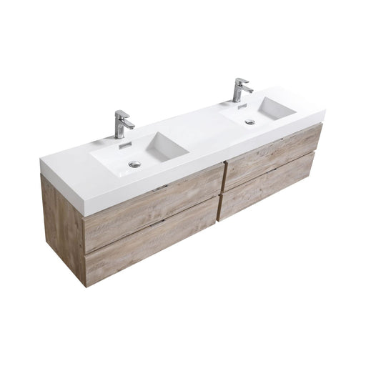 KubeBath | Bliss 80" Double Sink Nature Wood Wall Mount Modern Bathroom Vanity KubeBath - Vanities KubeBath   