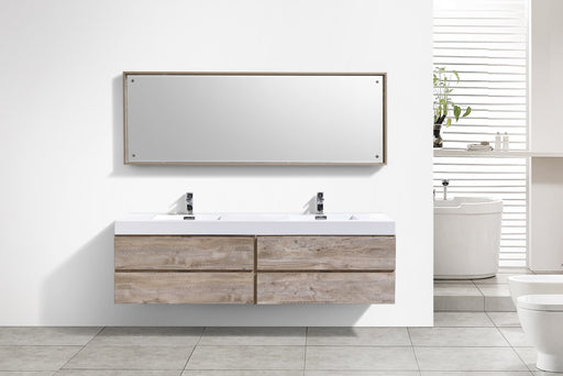 KubeBath | Bliss 80" Double Sink Nature Wood Wall Mount Modern Bathroom Vanity KubeBath - Vanities KubeBath   