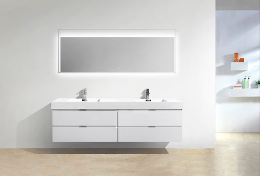 KubeBath | Bliss 80" Double Sink High Gloss White Wall Mount Modern Bathroom Vanity KubeBath - Vanities KubeBath   