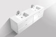 KubeBath | Bliss 80" Double Sink High Gloss White Wall Mount Modern Bathroom Vanity KubeBath - Vanities KubeBath   