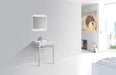 KubeBath | Haus 24" Stainless Steel Console w/ White Acrylic Sink - Chrome KubeBath - Vanities KubeBath   