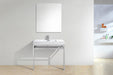 KubeBath | Haus 36" Stainless Steel Console w/ White Acrylic Sink - Chrome KubeBath - Vanities KubeBath   