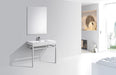 KubeBath | Haus 40" Stainless Steel Console w/ White Acrylic Sink - Chrome KubeBath - Vanities KubeBath   