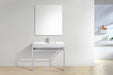 KubeBath | Haus 40" Stainless Steel Console w/ White Acrylic Sink - Chrome KubeBath - Vanities KubeBath   