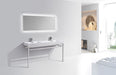 KubeBath | Haus 60" Double Sink Stainless Steel Console w/ White Acrylic Sink - Chrome KubeBath - Vanities KubeBath   