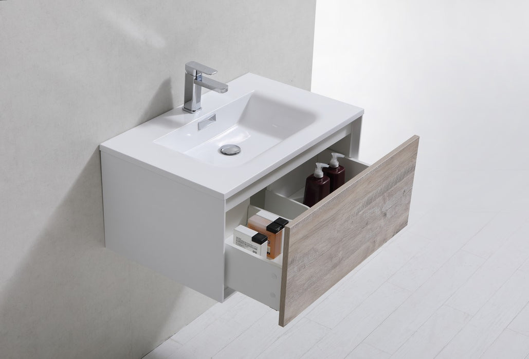 KubeBath | Divario 30" Nature Wood Wall Mount Modern Bathroom Vanity KubeBath - Vanities KubeBath   