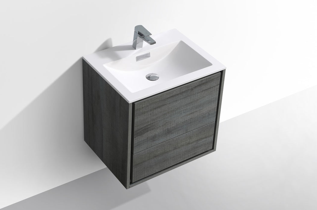 KubeBath | DeLusso 24" Ocean Gray Wall Mount Modern Bathroom Vanity KubeBath - Vanities KubeBath   