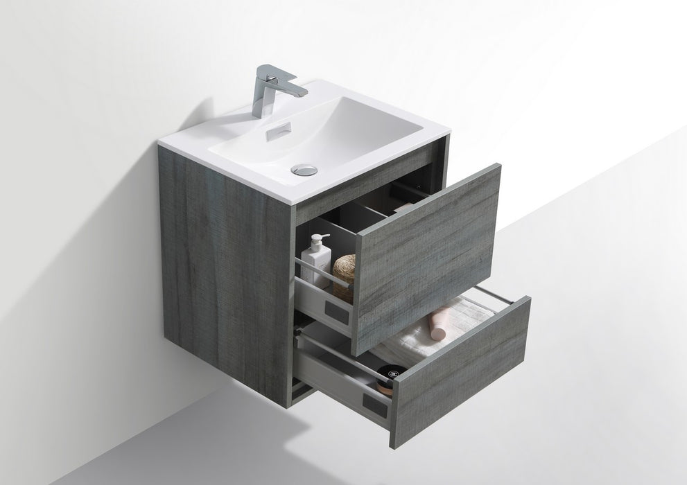 KubeBath | DeLusso 24" Ocean Gray Wall Mount Modern Bathroom Vanity KubeBath - Vanities KubeBath   