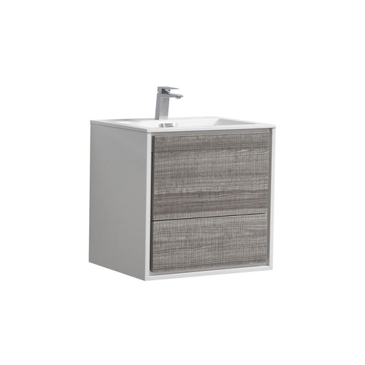 KubeBath | DeLusso 24" Ash Gray Wall Mount Modern Bathroom Vanity KubeBath - Vanities KubeBath   