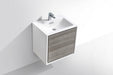 KubeBath | DeLusso 24" Ash Gray Wall Mount Modern Bathroom Vanity KubeBath - Vanities KubeBath   