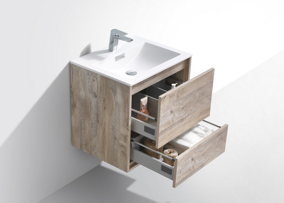 KubeBath | DeLusso 24" Nature Wood Wall Mount Modern Bathroom Vanity KubeBath - Vanities KubeBath   