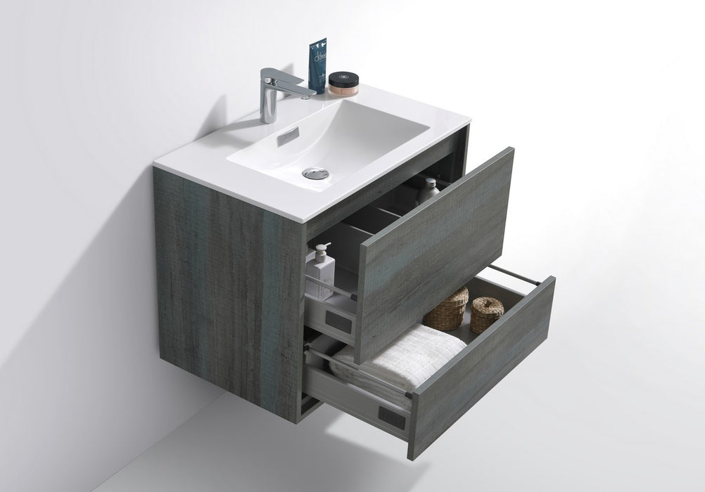 KubeBath | DeLusso 30" Ocean Gray Wall Mount Modern Bathroom Vanity KubeBath - Vanities KubeBath   