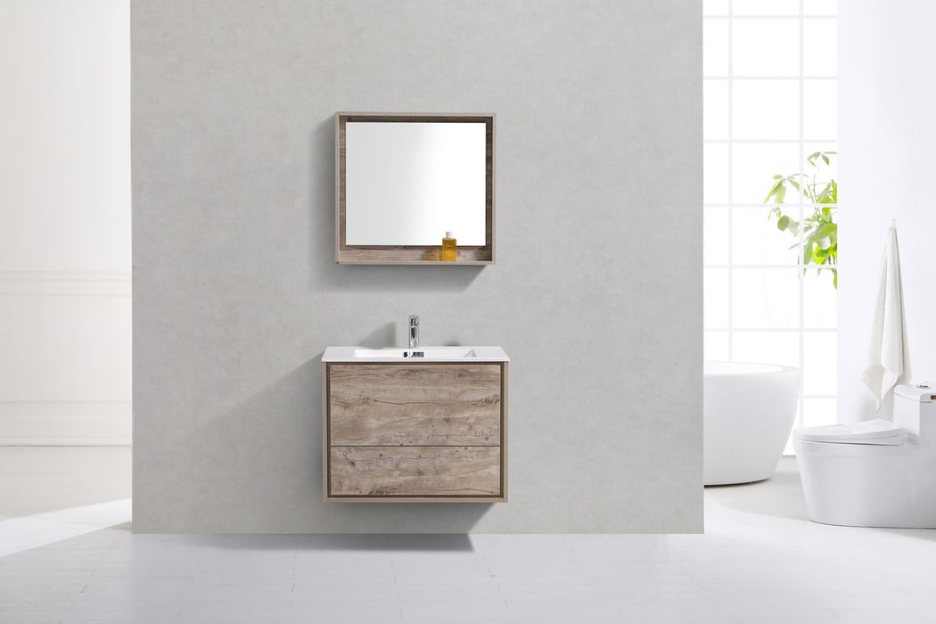 KubeBath | DeLusso 30" Nature Wood Wall Mount Modern Bathroom Vanity KubeBath - Vanities KubeBath   