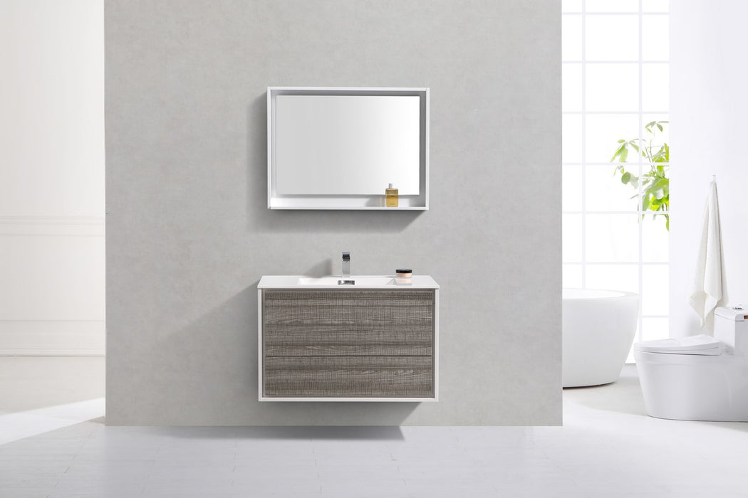 KubeBath | DeLusso 36" Ash Gray Wall Mount Modern Bathroom Vanity KubeBath - Vanities KubeBath   