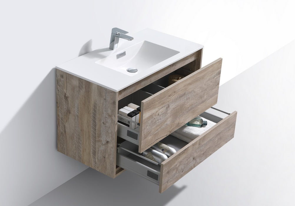 KubeBath | DeLusso 36" Nature Wood Wall Mount Modern Bathroom Vanity KubeBath - Vanities KubeBath   