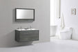 KubeBath | DeLusso 48" Double Sink Ocean Gray Wall Mount Modern Bathroom Vanity KubeBath - Vanities KubeBath   