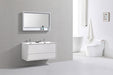 KubeBath | DeLusso 48" Double Sink High Glossy White Wall Mount Modern Bathroom Vanity KubeBath - Vanities KubeBath   