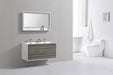 KubeBath | DeLusso 48" Double Sink Ash Gray Wall Mount Modern Bathroom Vanity KubeBath - Vanities KubeBath   