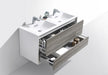 KubeBath | DeLusso 48" Double Sink Ash Gray Wall Mount Modern Bathroom Vanity KubeBath - Vanities KubeBath   