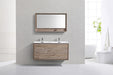 KubeBath | DeLusso 48" Double Sink Nature Wood Wall Mount Modern Bathroom Vanity KubeBath - Vanities KubeBath   