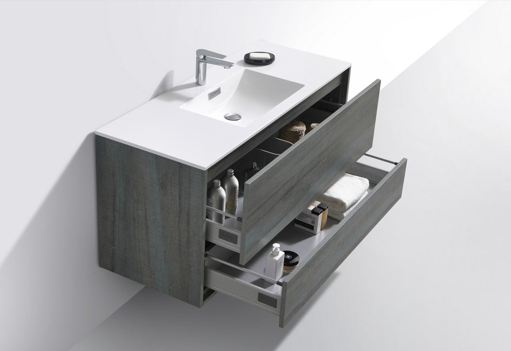 KubeBath | DeLusso 48" Single Sink Ocean Gray Wall Mount Modern Bathroom Vanity KubeBath - Vanities KubeBath   