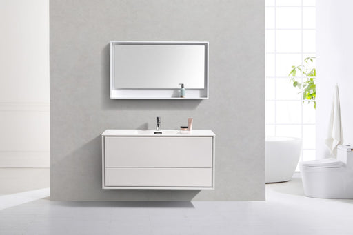 KubeBath | DeLusso 48" Single Sink High Glossy White Wall Mount Modern Bathroom Vanity KubeBath - Vanities KubeBath   