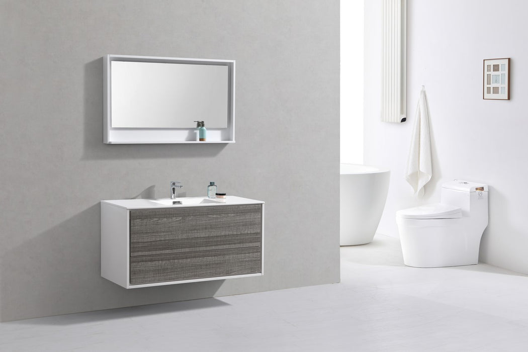 KubeBath | DeLusso 48" Single Sink Ash Gray Wall Mount Modern Bathroom Vanity KubeBath - Vanities KubeBath   