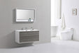 KubeBath | DeLusso 48" Single Sink Ash Gray Wall Mount Modern Bathroom Vanity KubeBath - Vanities KubeBath   