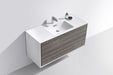 KubeBath | DeLusso 48" Single Sink Ash Gray Wall Mount Modern Bathroom Vanity KubeBath - Vanities KubeBath   