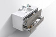 KubeBath | DeLusso 48" Single Sink Ash Gray Wall Mount Modern Bathroom Vanity KubeBath - Vanities KubeBath   