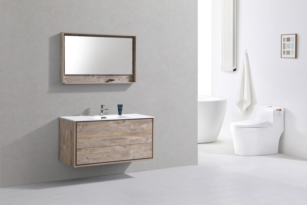 KubeBath | DeLusso 48" Single Sink Nature Wood Wall Mount Modern Bathroom Vanity KubeBath - Vanities KubeBath   