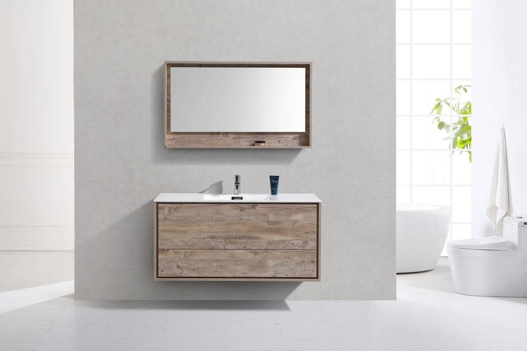 KubeBath | DeLusso 48" Single Sink Nature Wood Wall Mount Modern Bathroom Vanity KubeBath - Vanities KubeBath   