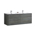 KubeBath | DeLusso 60" Double Sink Ocean Grey Wall Mount Modern Bathroom Vanity KubeBath - Vanities KubeBath   