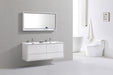 KubeBath | DeLusso 60" Double Sink High Glossy White Wall Mount Modern Bathroom Vanity KubeBath - Vanities KubeBath   