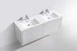 KubeBath | DeLusso 60" Double Sink High Glossy White Wall Mount Modern Bathroom Vanity KubeBath - Vanities KubeBath   