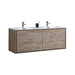 KubeBath | DeLusso 60" Double Sink Nature Wood Wall Mount Modern Bathroom Vanity KubeBath - Vanities KubeBath   