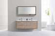 KubeBath | DeLusso 60" Double Sink Nature Wood Wall Mount Modern Bathroom Vanity KubeBath - Vanities KubeBath   