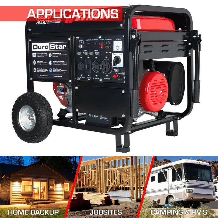 DuroStar | DS10000E Gas Powered Portable Generator | 10,000-Watt/8,500-Watt 439cc Electric Start DuroStar - Generator DuroStar   