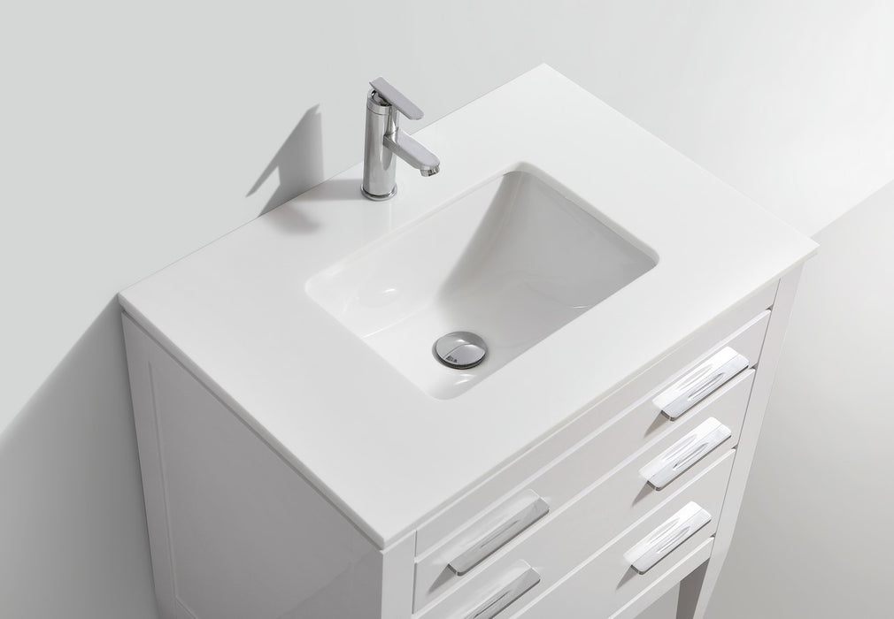 KubeBath | Eiffel 30'' High Gloss White Vanity W/ Quartz Counter Top KubeBath - Vanities KubeBath   