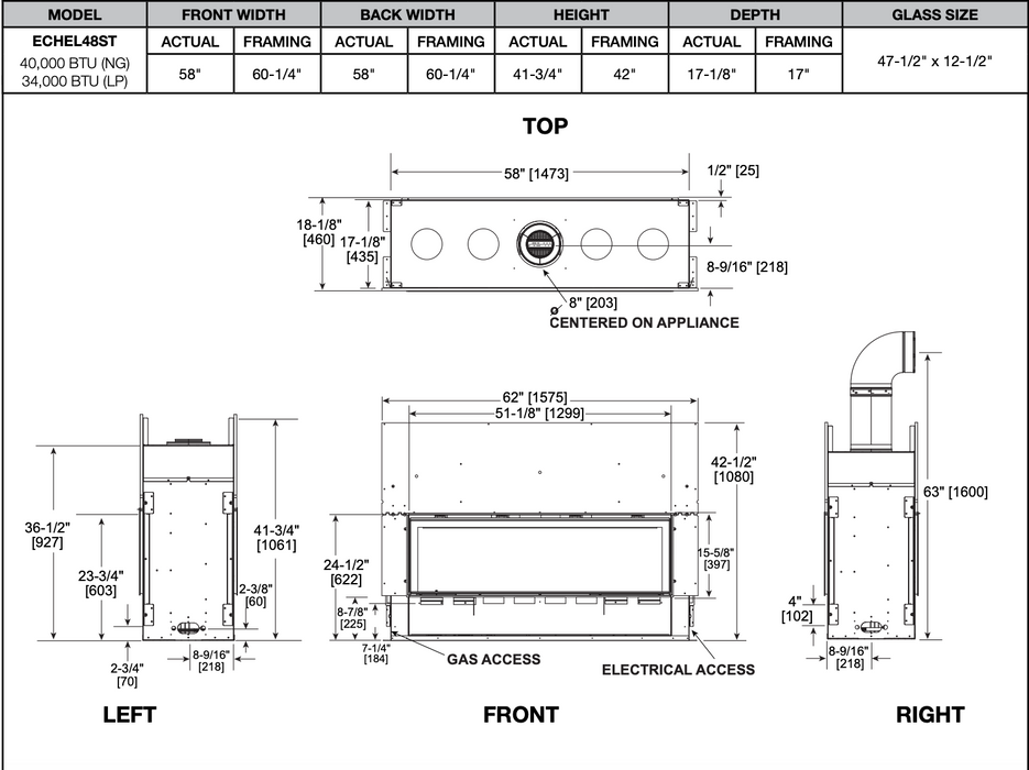 Majestic | Echelon II 48" See Through Direct Vent Gas Fireplace Majestic - Fireplace Majestic   