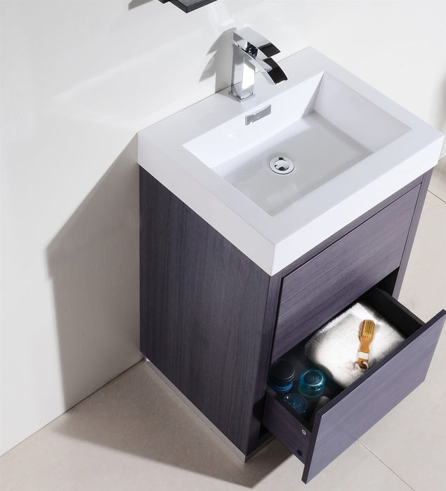 KubeBath | Bliss 24" Gray Oak Free Standing Modern Bathroom Vanity KubeBath - Vanities KubeBath   