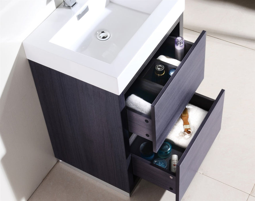 KubeBath | Bliss 24" Gray Oak Free Standing Modern Bathroom Vanity KubeBath - Vanities KubeBath   