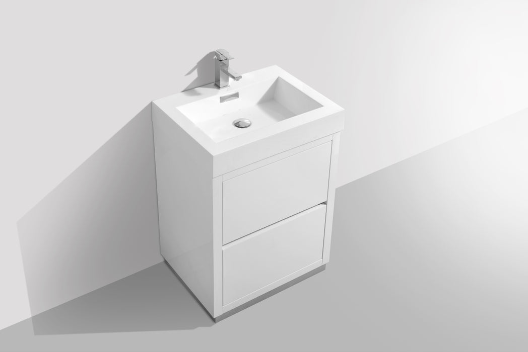 KubeBath | Bliss 24" High Gloss White Free Standing Modern Bathroom Vanity KubeBath - Vanities KubeBath   