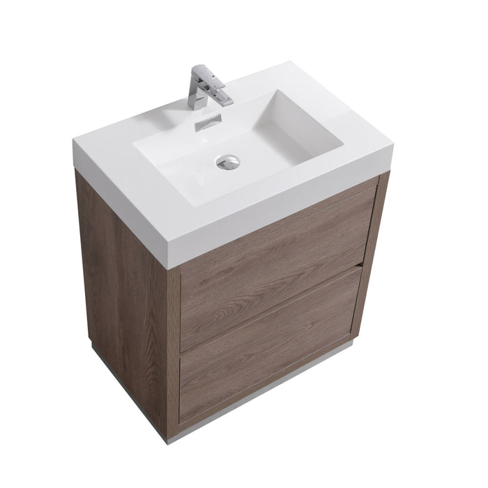 KubeBath | Bliss 30" Butternut Free Standing Modern Bathroom Vanity KubeBath - Vanities KubeBath   