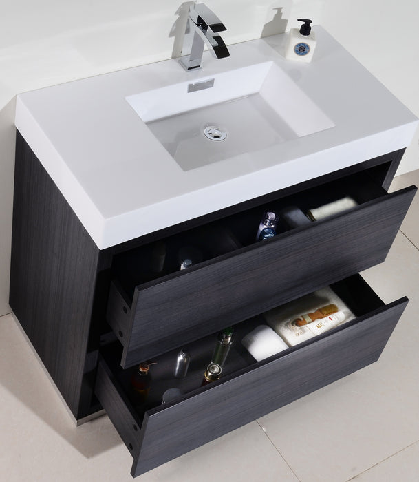 KubeBath | Bliss 40" Gray Oak Free Standing Modern Bathroom Vanity KubeBath - Vanities KubeBath   