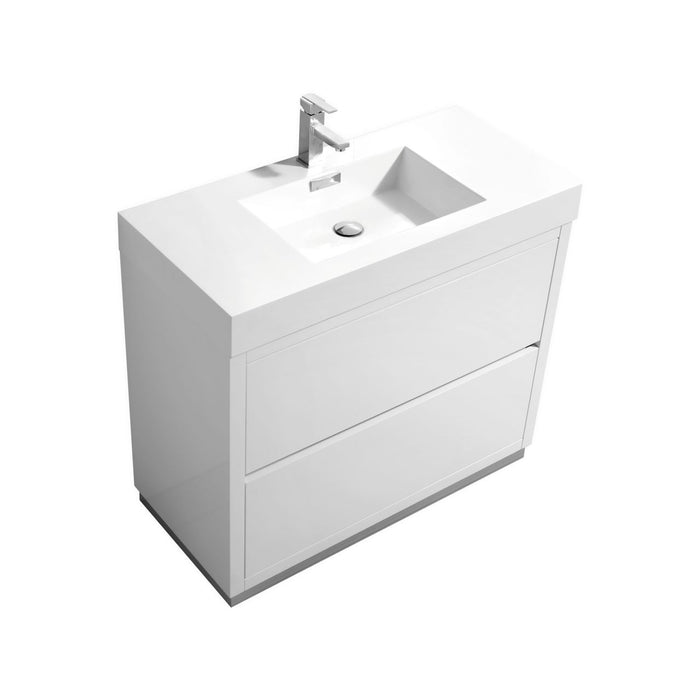 KubeBath | Bliss 40" High Gloss White Free Standing Modern Bathroom Vanity KubeBath - Vanities KubeBath   