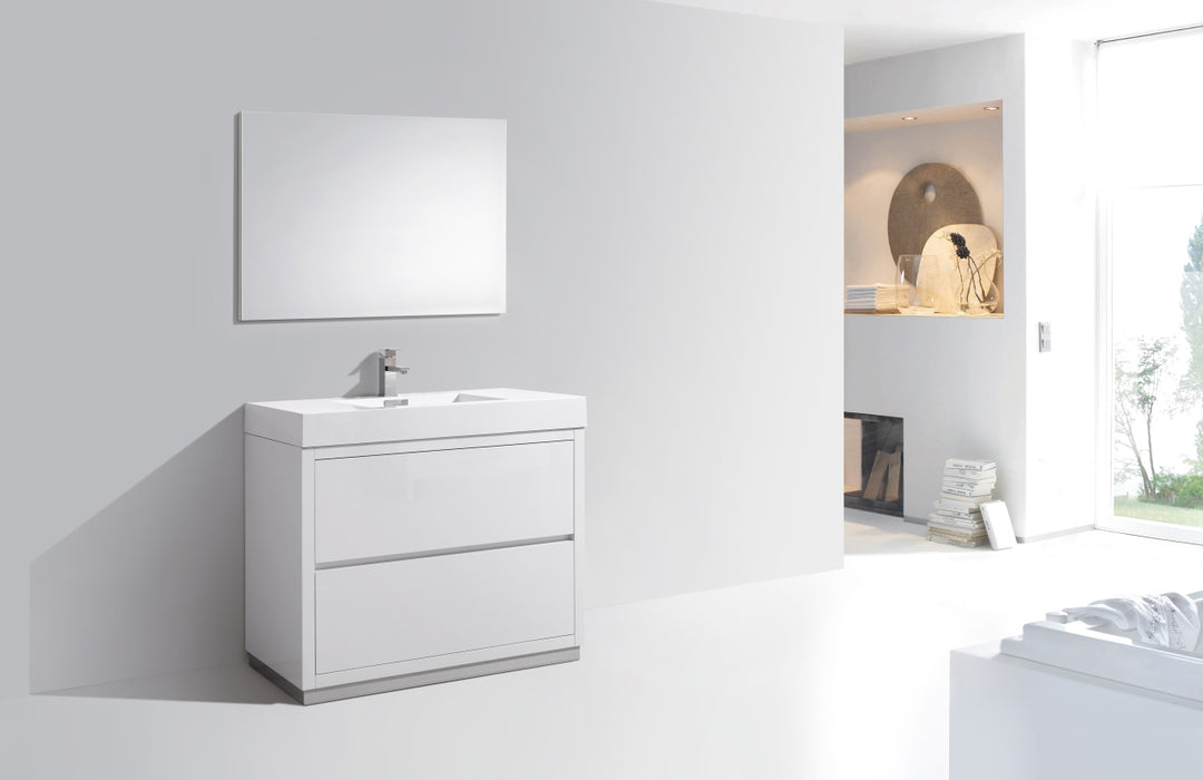 KubeBath | Bliss 40" High Gloss White Free Standing Modern Bathroom Vanity KubeBath - Vanities KubeBath   