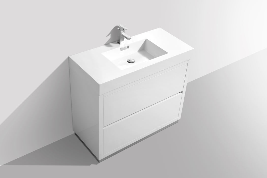 KubeBath | Bliss 40" High Gloss White Free Standing Modern Bathroom Vanity KubeBath - Vanities KubeBath   